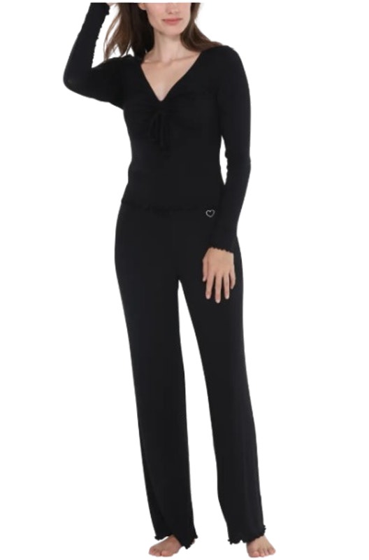 Honeydew Women's Dreamland Lounge Rib Pajamas Set Small Black Nwt